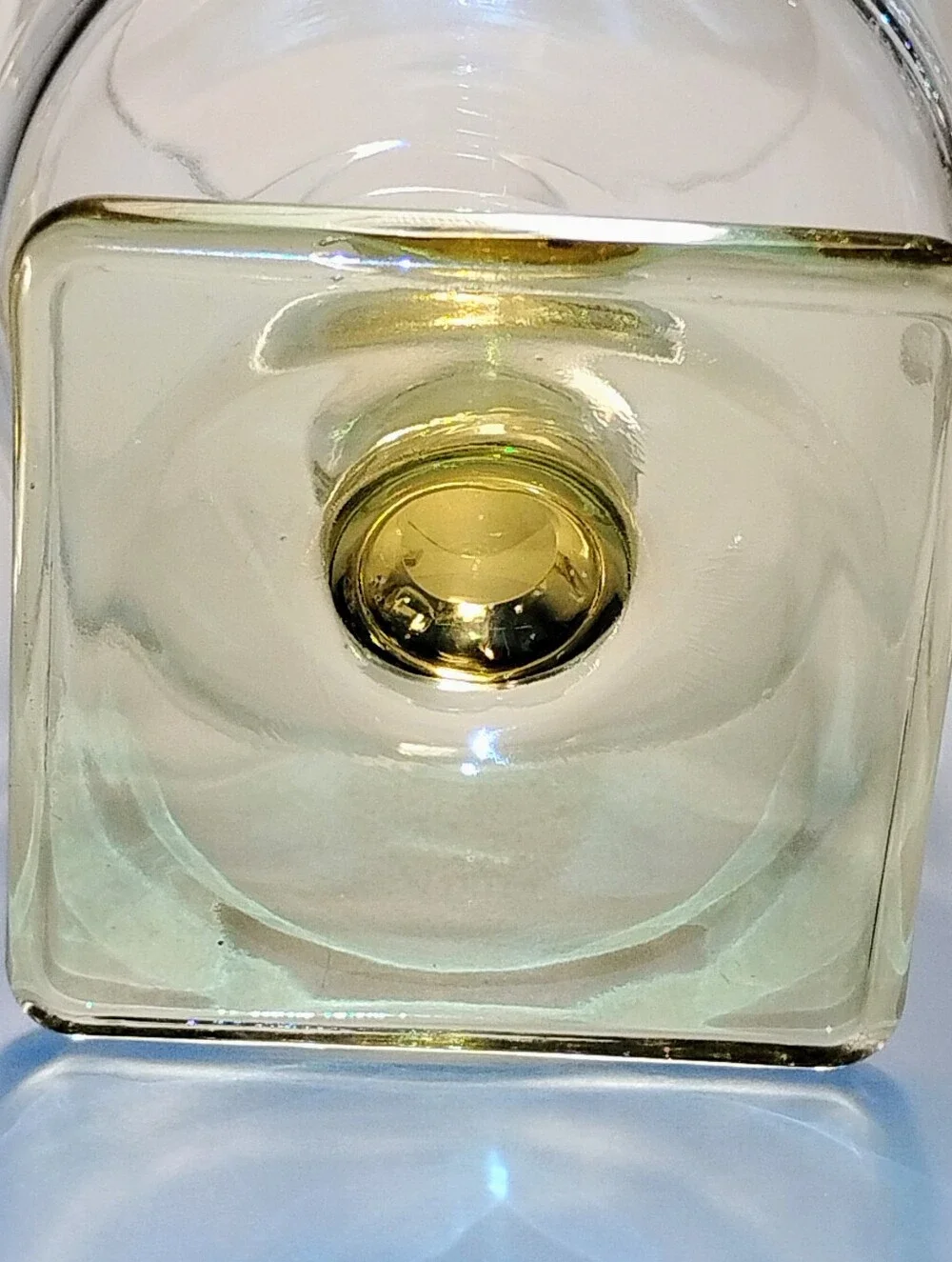 VTG Mid Century Federal Glass Nordic Topaz Square Base Glasses - Set of 4 Mixed